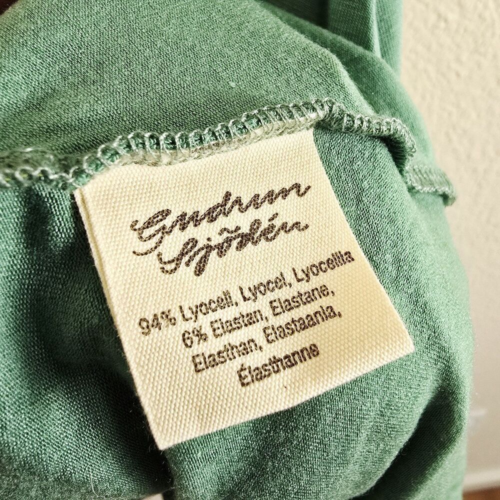 Gudrun Sjoden Lyocel Green Polka Dot Pytte Sleeveless Stretch Summer Dress Sz M - Picture 5 of 9